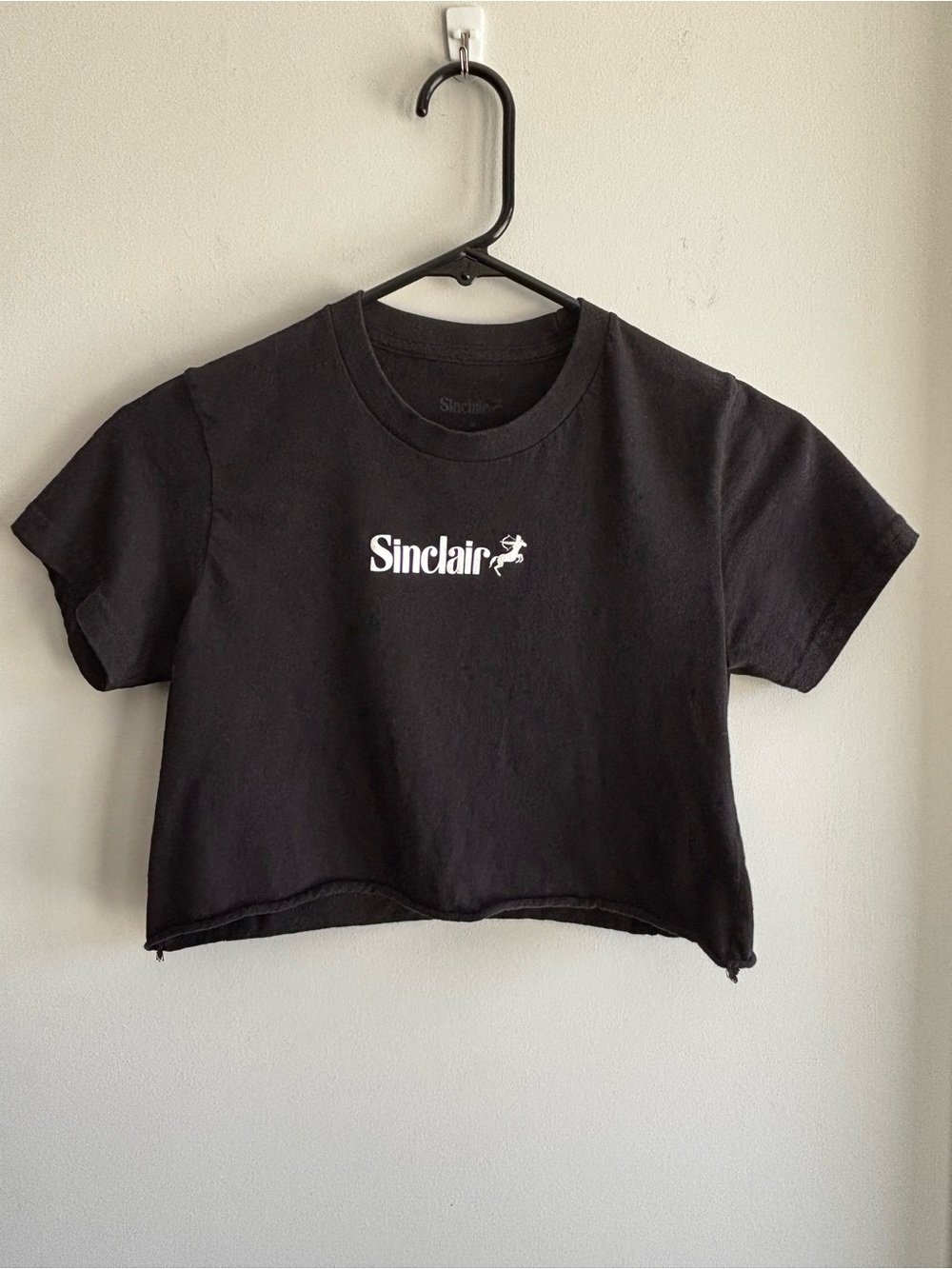 Black Cropped Short Sleeve Tee , vintage